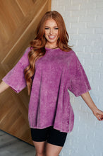 Load image into Gallery viewer, Don't Mind Me Mineral Wash Drop Shoulder Tee in Light Plum