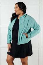 Load image into Gallery viewer, Fit Happens Nylon Tennis Jacket in Tidal Wave