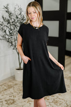 Load image into Gallery viewer, Flatter Me Later Relaxed Dress in Black
