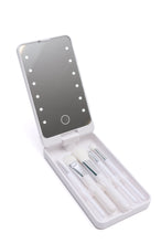Load image into Gallery viewer, Gleam and Glam LED Mirror and Brush Set