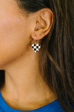Load image into Gallery viewer, Heartbreaker Check Dangle Earrings