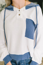 Load image into Gallery viewer, Here for Now Color Block Hoodie in Blue