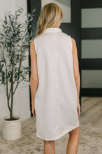 Load image into Gallery viewer, High Tide High Neck Embossed Sleeveless Dress in Off White