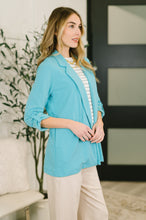 Load image into Gallery viewer, I'm Really That Gal Open Front Blazer in Aqua