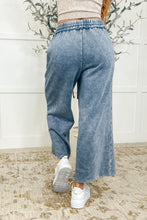 Load image into Gallery viewer, In or Out Wide Leg Cropped Pants Blue Grey