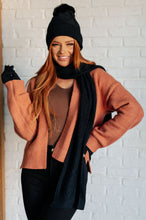 Load image into Gallery viewer, Jane Frost Beanie, Glove, and Scarf Set In Black