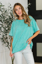 Load image into Gallery viewer, Just My Type Mineral Wash Relaxed Top in Turquoise
