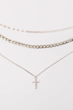 Load image into Gallery viewer, Layered Faith Necklace in Silver