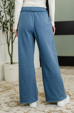 Load image into Gallery viewer, Lounge Line Wide Leg Sweats in Dusty Blue