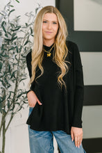 Load image into Gallery viewer, Running Late Hooded Long Sleeve in Black