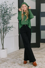 Load image into Gallery viewer, Running Late Hooded Long Sleeve in Dark Green