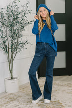 Load image into Gallery viewer, Running Late Hooded Long Sleeve in Light Navy