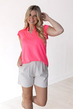 Load image into Gallery viewer, The Nicole V-Neck Top, Neon Pink