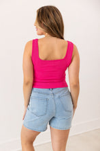 Load image into Gallery viewer, Bella Square Neck Rib Knit Tank Top, Pink