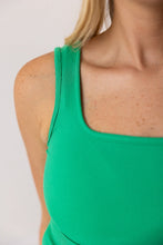 Load image into Gallery viewer, Bella Square Neck Rib Knit Tank Top, Green