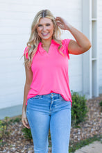 Load image into Gallery viewer, The Nicole V-Neck Top, Neon Pink