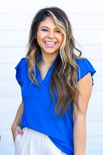 Load image into Gallery viewer, The Nicole V-Neck Top, Blue
