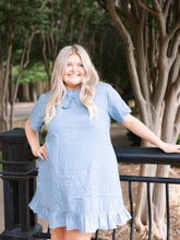 Load image into Gallery viewer, Chambray Dress with Wide Collar