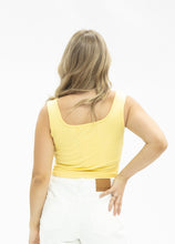 Load image into Gallery viewer, Bella Square Neck Rib Knit Tank Top, Bright Yellow