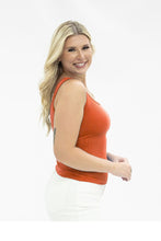 Load image into Gallery viewer, Bella Square Neck Rib Knit Tank Top, Orange