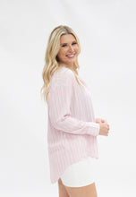 Load image into Gallery viewer, The Kathryn Button-Up, Striped Pink
