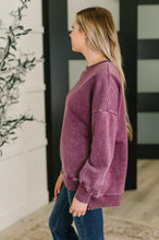 Load image into Gallery viewer, Safe and Secure Mineral Wash Pullover in Eggplant