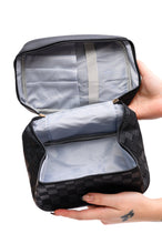 Load image into Gallery viewer, Subtly Checked Cosmetic Bags set of 4 in Black