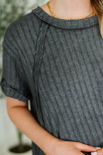 Load image into Gallery viewer, Sunday's Bestie Mineral Wash Top in Ash Black