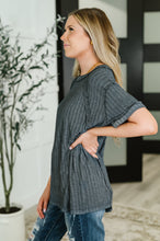 Load image into Gallery viewer, Sunday's Bestie Mineral Wash Top in Ash Black