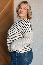 Load image into Gallery viewer, Super Clever Patchwork Striped Top in Ivory