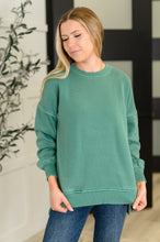 Load image into Gallery viewer, Talk Cozy to Me Stepped Hem Pullover in Dark Green