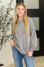 Load image into Gallery viewer, Talk Cozy to Me Stepped Hem Pullover in Sleet