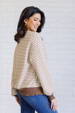 Load image into Gallery viewer, Too Good to be True Striped Drop Shoulder Top in Brown