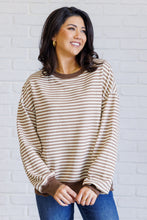 Load image into Gallery viewer, Too Good to be True Striped Drop Shoulder Top in Brown