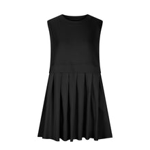 Load image into Gallery viewer, Pleated Round Neck Sleeveless Mini Dress