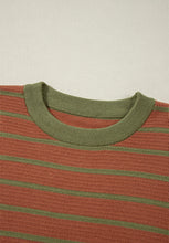 Load image into Gallery viewer, Striped Round Neck Long Sleeve Sweater