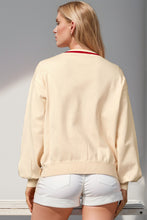 Load image into Gallery viewer, Double Take Full Size Nutcracker Sequin Bow Decor Cardigan