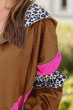 Load image into Gallery viewer, Leopard Zip Up Long Sleeve Hooded Jacket