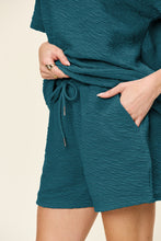 Load image into Gallery viewer, Double Take Full Size Texture Short Sleeve T-Shirt and Drawstring Shorts Set