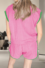 Load image into Gallery viewer, Contrast Trim Round Neck Top and Shorts Set