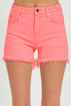 Load image into Gallery viewer, RISEN Tummy Control High Rise Fray Hem Denim Shorts