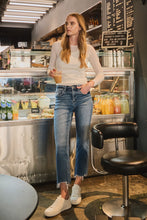 Load image into Gallery viewer, Vervet by Flying Monkey High Rise Frayed Hem Straight Jeans