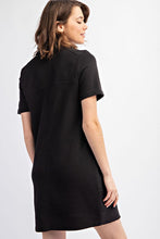 Load image into Gallery viewer, Casual Short Sleeve Dress in Black