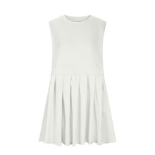 Load image into Gallery viewer, Pleated Round Neck Sleeveless Mini Dress