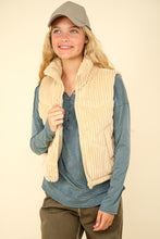 Load image into Gallery viewer, VERY J Zip Up Padded Corduroy Puffer Vest