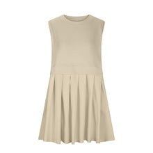 Load image into Gallery viewer, Pleated Round Neck Sleeveless Mini Dress