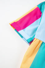 Load image into Gallery viewer, Color Block Half Sleeve Mini Dress