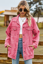 Load image into Gallery viewer, Buttoned Collared Neck Denim Jacket with Pockets