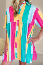 Load image into Gallery viewer, Color Block Half Sleeve Mini Dress