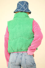 Load image into Gallery viewer, VERY J Zip Up Padded Corduroy Puffer Vest